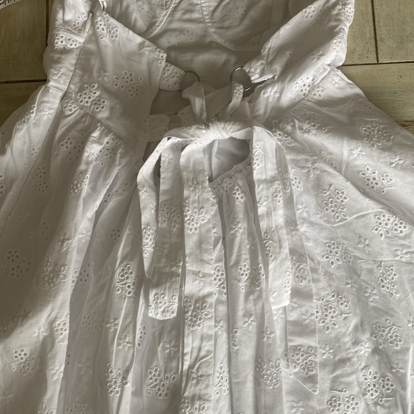 For Love and Lemons MARLA White Eyelet Halter Empire Waist Dress Small - Picture 8 of 8